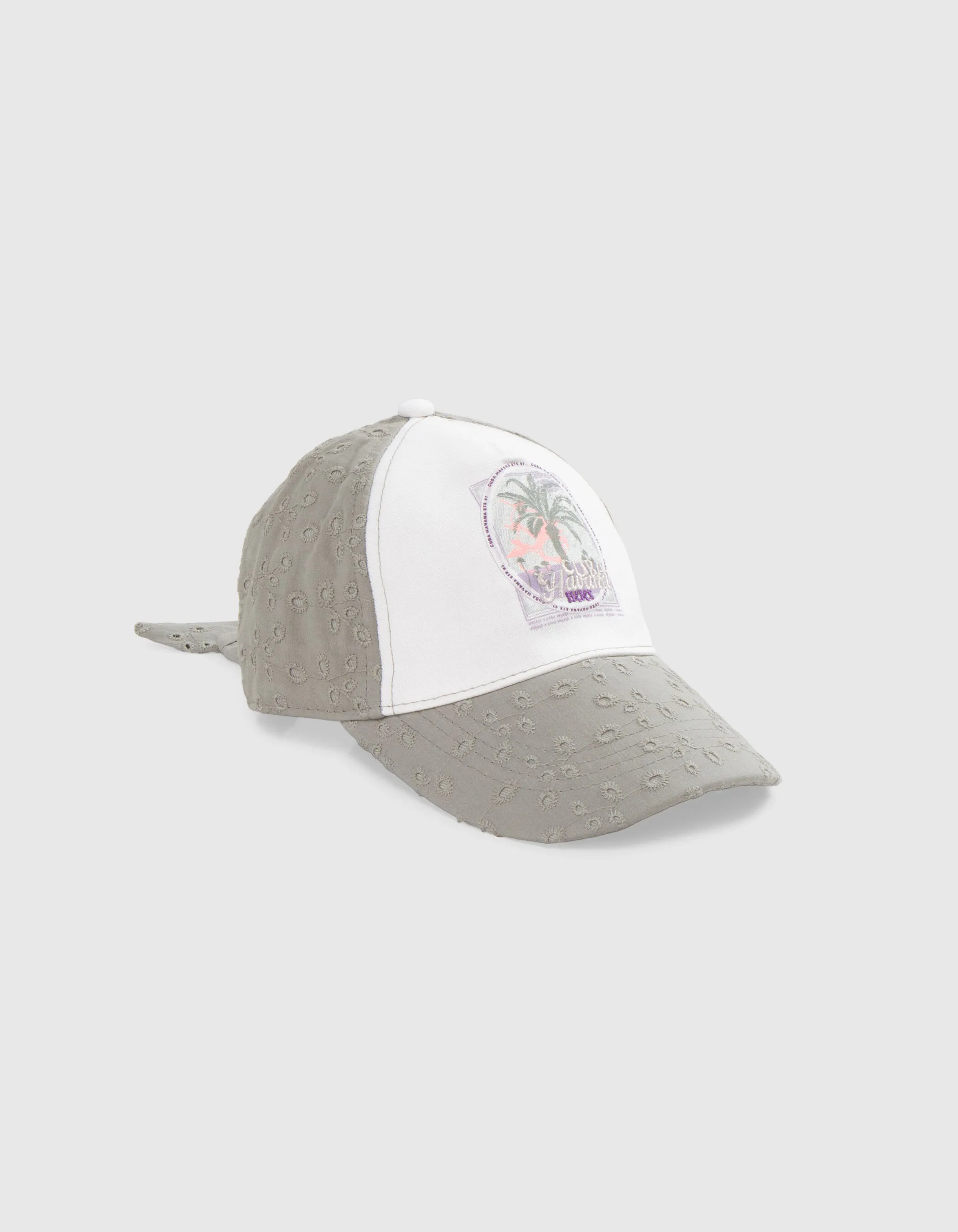 Casquette kaki broderie anglaise fille