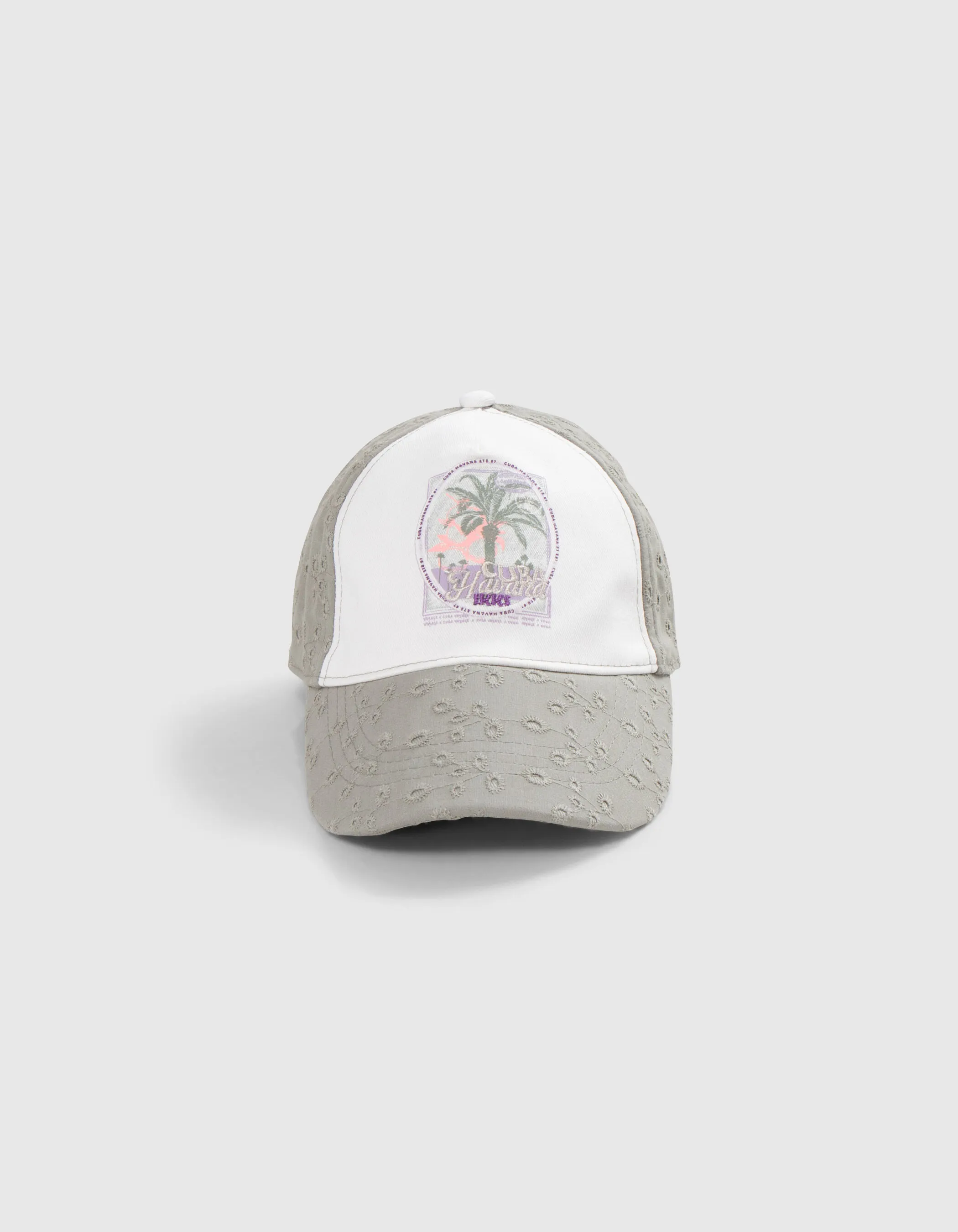 Casquette kaki broderie anglaise fille