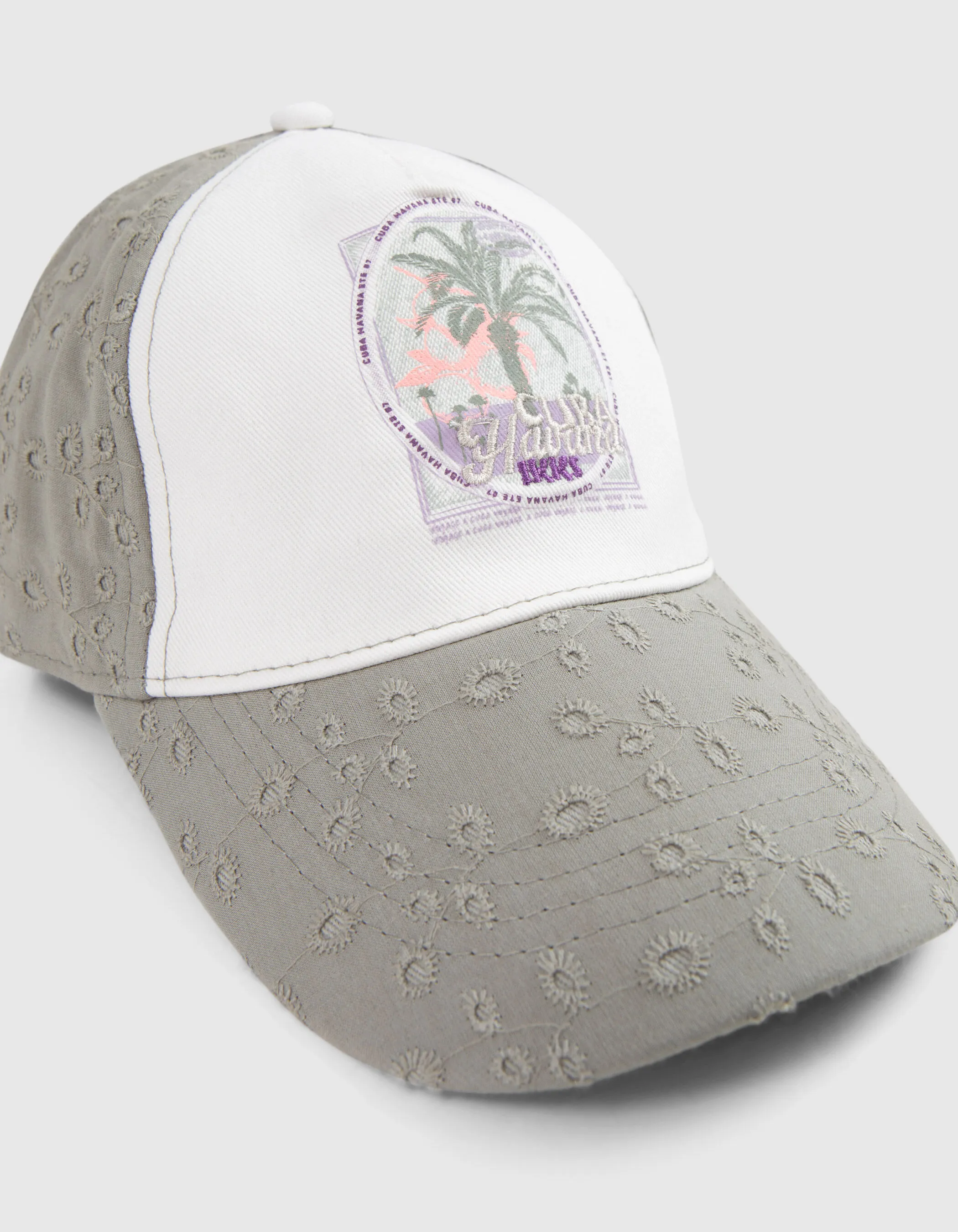 Casquette kaki broderie anglaise fille
