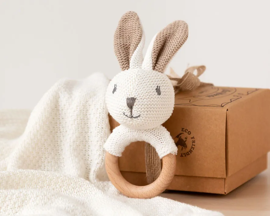 Kiokids - Hochet lapin en coton