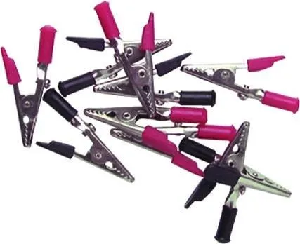 Pince crocodile tôle 5A - x10 (5 rouges et 5 noires)