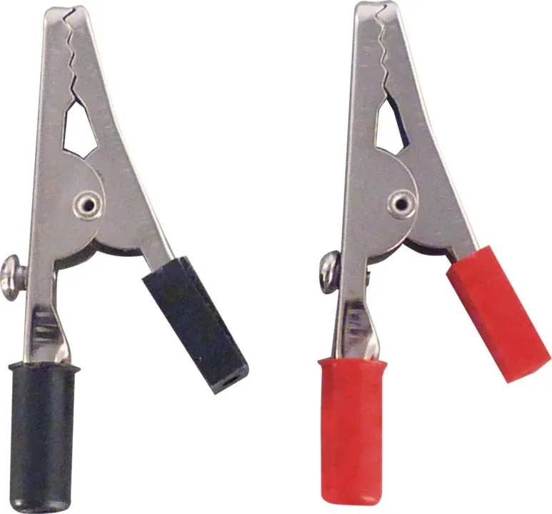 Pince crocodile tôle 5A - x10 (5 rouges et 5 noires)