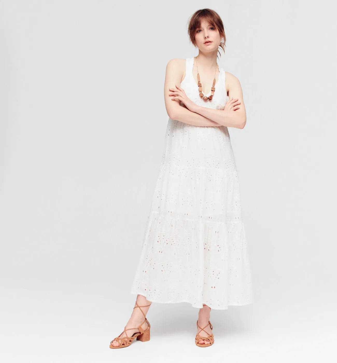 Robe en broderie anglaise - Ecru