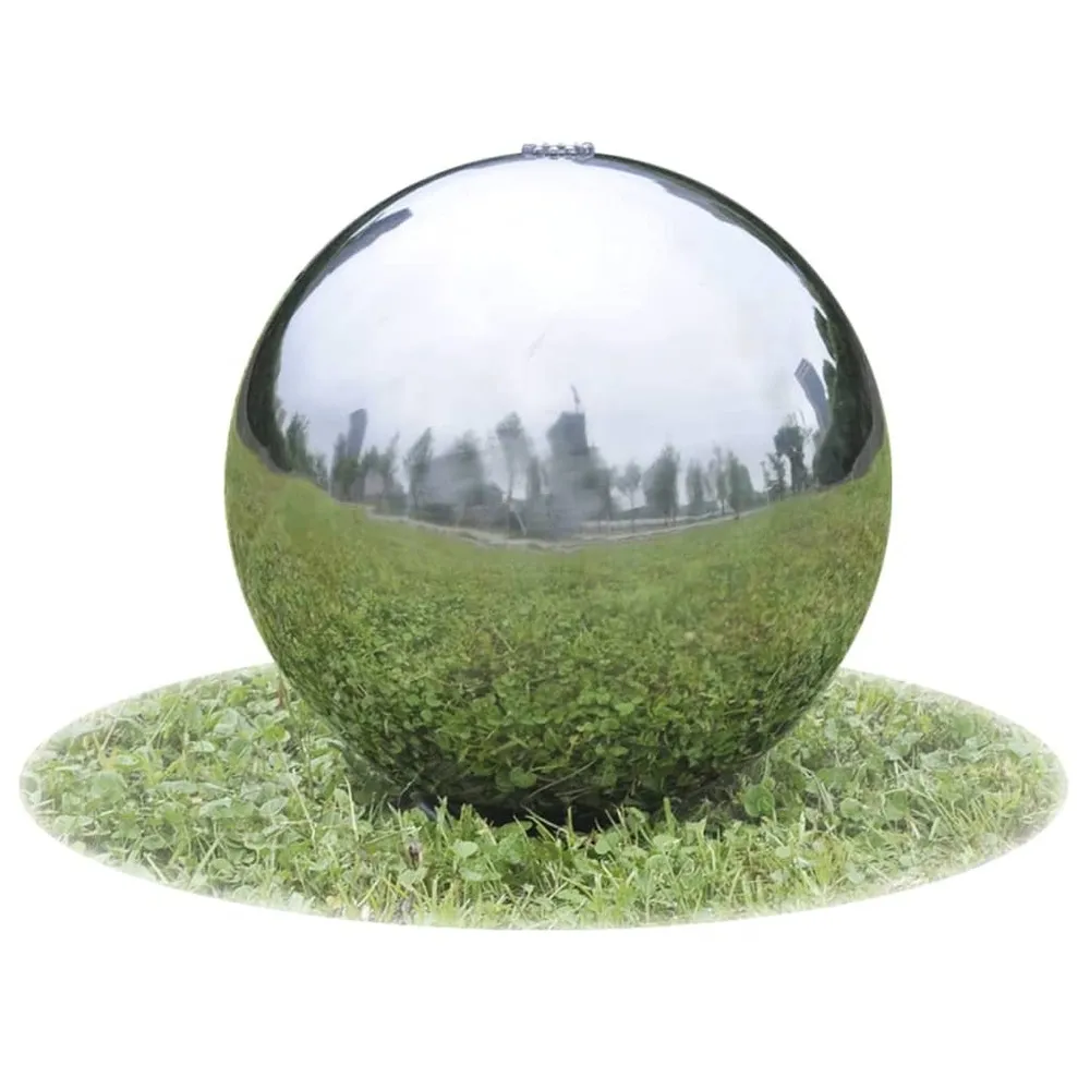 Sphère de fontaine de jardin avec led acier inoxydable 30 cm